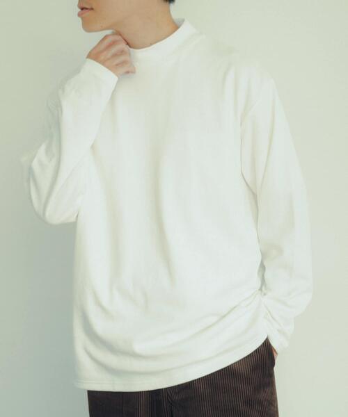 ITEMS URBANRESEARCH（アイテムズ アーバンリサーチ）の「発熱機能 ムジモックネックカットソー（Tシャツ/カットソー・メンズ・ホワイト/ブラック/モカ・MEDIUM/LARGE）」の9枚目の写真