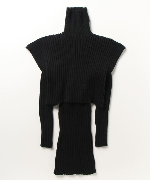 ワイドリブニットワンピース+ハイネックレイヤードセット（ワンピース）｜leune（ルネ）