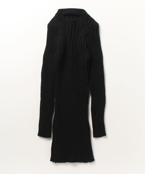 ワイドリブニットワンピース+ハイネックレイヤードセット（ワンピース）｜leune（ルネ）