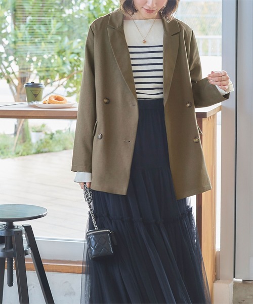 titivate(ティティベイト)の「ダブルテーラードジャケット(テーラードジャケット・レディース・モカ/ブラウン系その他/アイボリー/ブラック・M)」の13枚目の写真