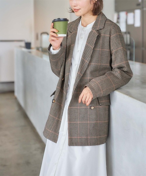 titivate(ティティベイト)の「ダブルテーラードジャケット(テーラードジャケット・レディース・モカ/ブラウン系その他/アイボリー/ブラック・M)」の15枚目の写真