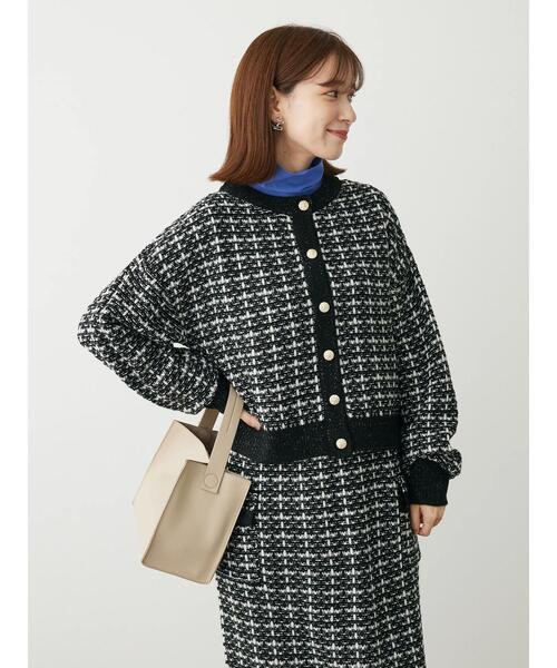 Furryrate(ファーリーレート)の「・furry rate ツィードラメニットカーディガン(カーディガン/ボレロ・レディース・オレンジ/ブラック・FREE)」の15枚目の写真