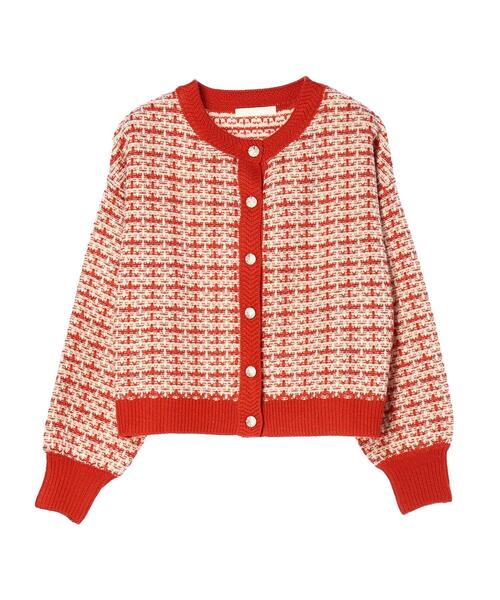 Furryrate(ファーリーレート)の「・furry rate ツィードラメニットカーディガン(カーディガン/ボレロ・レディース・オレンジ/ブラック・FREE)」の5枚目の写真