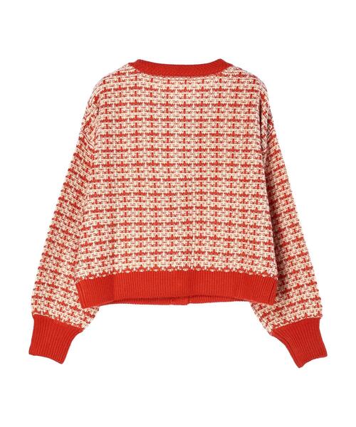 Furryrate(ファーリーレート)の「・furry rate ツィードラメニットカーディガン(カーディガン/ボレロ・レディース・オレンジ/ブラック・FREE)」の6枚目の写真