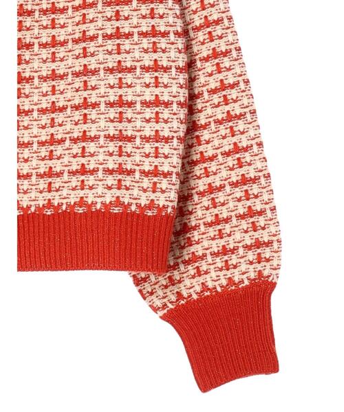 Furryrate(ファーリーレート)の「・furry rate ツィードラメニットカーディガン(カーディガン/ボレロ・レディース・オレンジ/ブラック・FREE)」の8枚目の写真