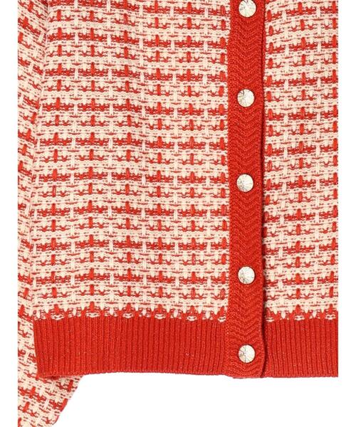 Furryrate(ファーリーレート)の「・furry rate ツィードラメニットカーディガン(カーディガン/ボレロ・レディース・オレンジ/ブラック・FREE)」の9枚目の写真