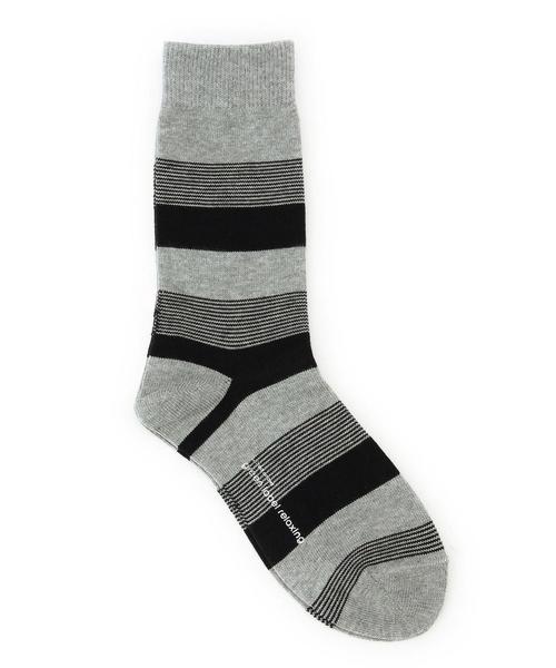 green label relaxing（グリーンレーベルリラクシング）の「2COL SWITCH/BOR CREW ソックス（ソックス/靴下・メンズ・ホワイト/グレー/ネイビー・フリー）」の2枚目の写真