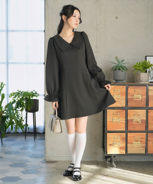 【セール】選べる丈美シルエット長袖ワンピース（ワンピース）｜Newlyme（ニューリーミー）