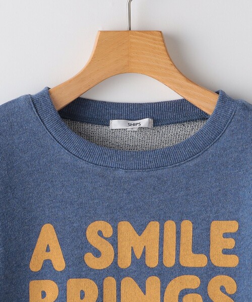 SHIPS（シップス）の「SHIPS KIDS:130～140cm / ガーゼ 裏毛 メッセージ スウェット（Tシャツ/カットソー・キッズ・ブルー/ライトグレー・LARGE）」の4枚目の写真
