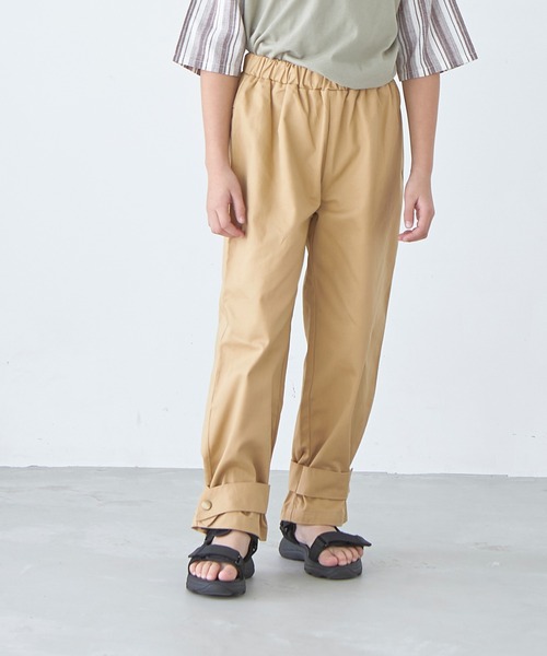pairmanon（ペアマノン）の「テーパード裾デザインロングパンツ（その他パンツ・キッズ・ベージュ/ネイビー/ライトグリーン/アイボリー・100/110/120/130/140/150/90）」の2枚目の写真
