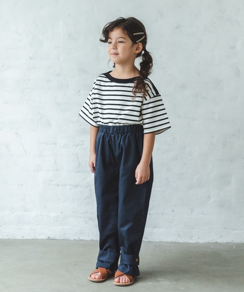 pairmanon（ペアマノン）の「テーパード裾デザインロングパンツ（その他パンツ・キッズ・ベージュ/ネイビー/ライトグリーン/アイボリー・100/110/120/130/140/150/90）」の12枚目の写真