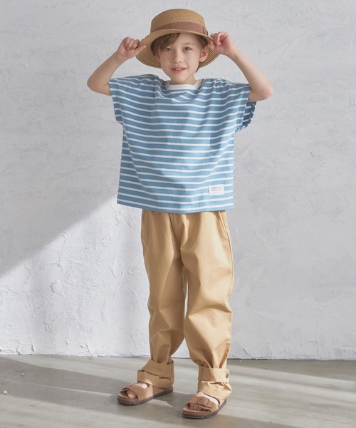 pairmanon（ペアマノン）の「テーパード裾デザインロングパンツ（その他パンツ・キッズ・ベージュ/ネイビー/ライトグリーン/アイボリー・100/110/120/130/140/150/90）」の8枚目の写真