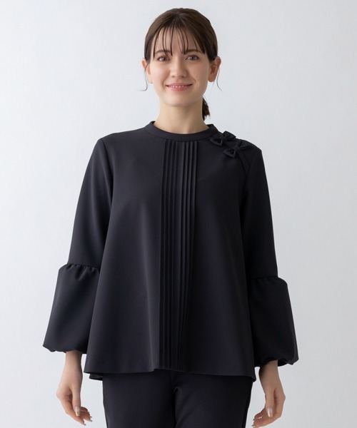 新しい sono ブラック オケージョン バルーンスリーブブラウス（SONO シャツ+ブラウス(長袖+七分)
