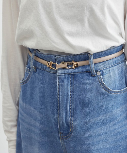ROPE' PICNIC（ロペピクニック）の「10mmスムースくるみビットバックルスライドベルト（ベルト・レディース・ベージュ/キナリ/ブラック・FREE）」の3枚目の写真