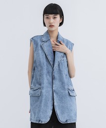 【TOGA PULLA/トーガプルラ】Denim sleeveless jacket/デニムスリーブレスジャケット