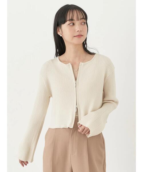 earth music&ecology（アースミュージックアンドエコロジー）の「ダブルジップカーディガン（カーディガン/ボレロ・レディース・ミント/グレー/アイボリー/ブラック・FREE）」の12枚目の写真