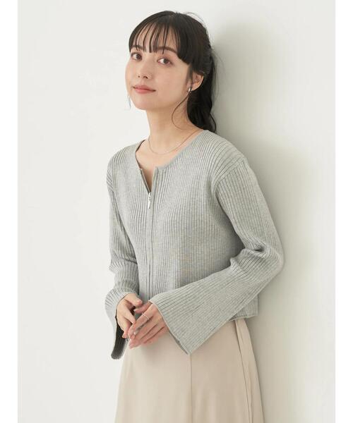 earth music&ecology（アースミュージックアンドエコロジー）の「ダブルジップカーディガン（カーディガン/ボレロ・レディース・ミント/グレー/アイボリー/ブラック・FREE）」の18枚目の写真