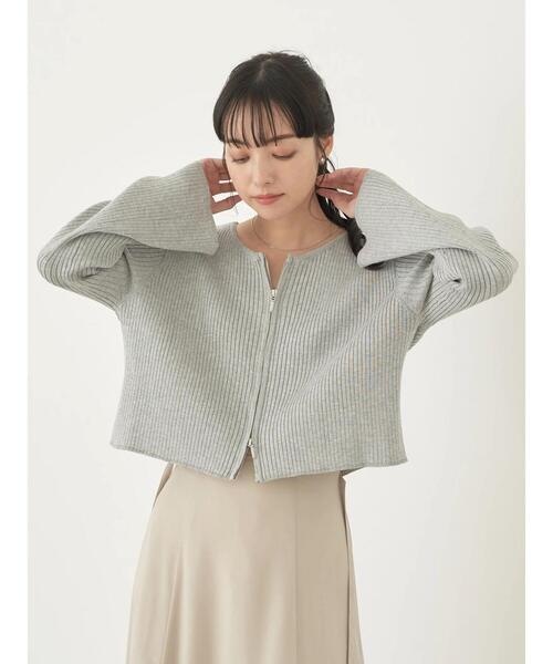 earth music&ecology（アースミュージックアンドエコロジー）の「ダブルジップカーディガン（カーディガン/ボレロ・レディース・ミント/グレー/アイボリー/ブラック・FREE）」の22枚目の写真