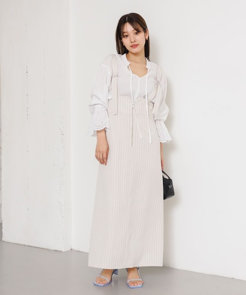 SENSE OF PLACE by URBAN RESEARCH（センスオブプレイスバイアーバンリサーチ）の「ジップデザインジャンパースカート（ワンピース・レディース・チャコールグレー/ブラック/ベージュ/ホワイト系その他・ONE/S）」の17枚目の写真