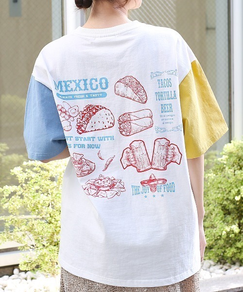 チチカカ（チチカカ）の「USAコットン メキシコフードプリントＴシャツ【ユニセックス】（Tシャツ/カットソー・メンズ・ホワイト/ブラック/その他1・LARGE/MEDIUM）」の3枚目の写真