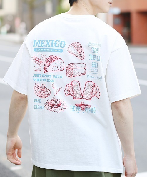 USAコットン メキシコフードプリントTシャツ【ユニセックス