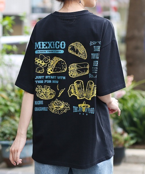 チチカカ（チチカカ）の「USAコットン メキシコフードプリントＴシャツ【ユニセックス】（Tシャツ/カットソー・メンズ・ホワイト/ブラック/その他1・LARGE/MEDIUM）」の2枚目の写真