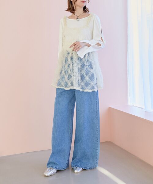 MAJESTIC LEGON（マジェスティックレゴン）の「アソートチュールキャミ（その他トップス・レディース・ブラック系その他/グレー/ホワイト系その他2・MEDIUM）」の2枚目の写真