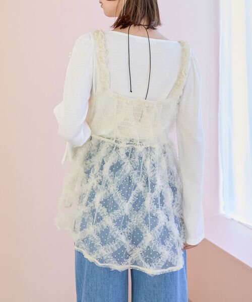 MAJESTIC LEGON（マジェスティックレゴン）の「アソートチュールキャミ（その他トップス・レディース・ブラック系その他/グレー/ホワイト系その他2・MEDIUM）」の7枚目の写真