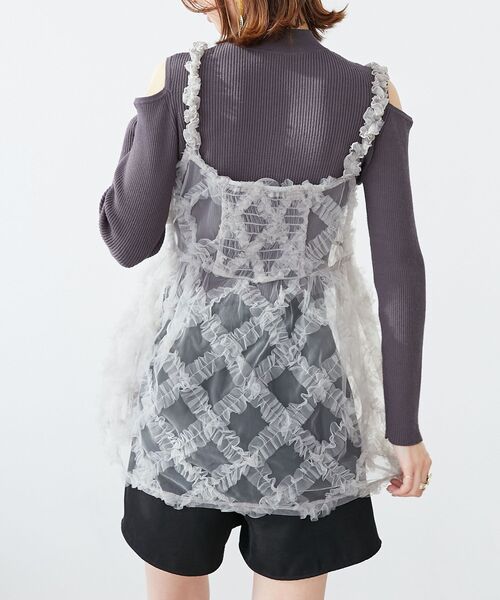 MAJESTIC LEGON（マジェスティックレゴン）の「アソートチュールキャミ（その他トップス・レディース・ブラック系その他/グレー/ホワイト系その他2・MEDIUM）」の15枚目の写真