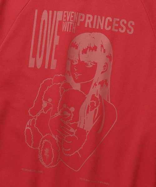 NICE GHOST CLUB(ナイスゴーストクラブ)の「A'GEM/9 × .kom『NICE GHOST CLUB/ナイスゴーストクラブ』 PRINCESS SWEATSHIRTS/プリンセスデザイン プルオーバー スウェット(スウェット・メンズ・ブラック/レッド・L/M)」の16枚目の写真