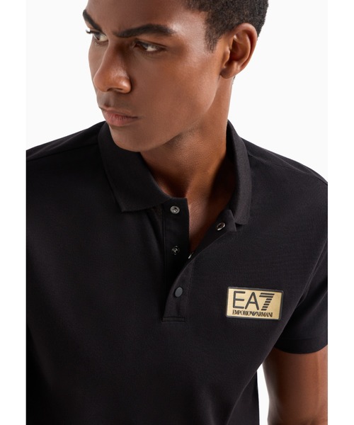 EA7 エンポリオ アルマーニ プレミアムシールド ロゴ ポロシャツ EMPORIO ARMANI EA7エンポリオアルマーニ半袖 ポロシャツ金ロゴ