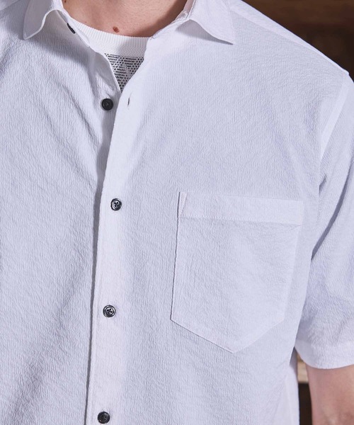 UNION STATION（ユニオンステーション）の「ワッシャーワイドカラー半袖シャツ（シャツ/ブラウス・メンズ・イエロー/ダークブルー/ネイビー/オフホワイト・M/L/LL）」の5枚目の写真