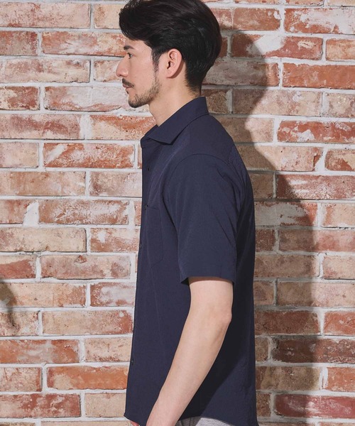 UNION STATION（ユニオンステーション）の「ワッシャーワイドカラー半袖シャツ（シャツ/ブラウス・メンズ・イエロー/ダークブルー/ネイビー/オフホワイト・M/L/LL）」の8枚目の写真