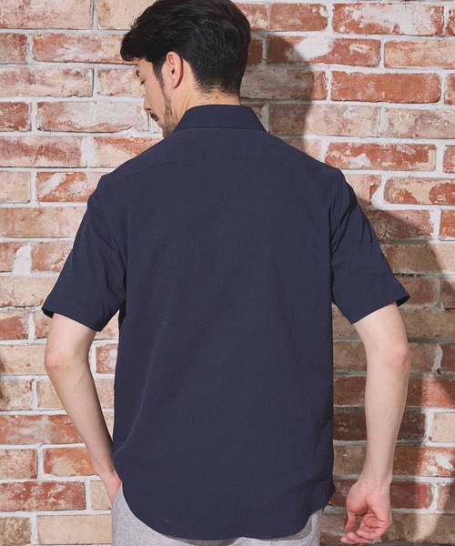 UNION STATION（ユニオンステーション）の「ワッシャーワイドカラー半袖シャツ（シャツ/ブラウス・メンズ・イエロー/ダークブルー/ネイビー/オフホワイト・M/L/LL）」の9枚目の写真