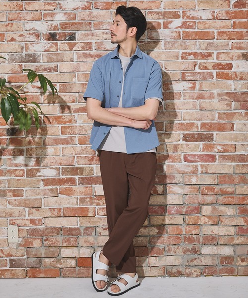 UNION STATION（ユニオンステーション）の「ワッシャーワイドカラー半袖シャツ（シャツ/ブラウス・メンズ・イエロー/ダークブルー/ネイビー/オフホワイト・M/L/LL）」の18枚目の写真