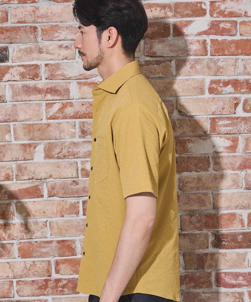 UNION STATION（ユニオンステーション）の「ワッシャーワイドカラー半袖シャツ（シャツ/ブラウス・メンズ・イエロー/ダークブルー/ネイビー/オフホワイト・M/L/LL）」の20枚目の写真