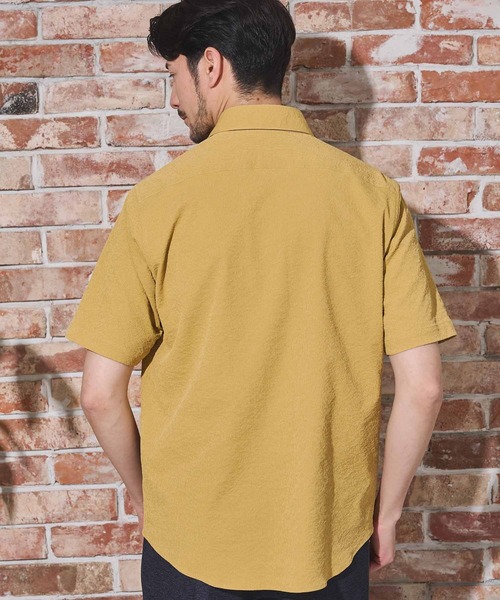 UNION STATION（ユニオンステーション）の「ワッシャーワイドカラー半袖シャツ（シャツ/ブラウス・メンズ・イエロー/ダークブルー/ネイビー/オフホワイト・M/L/LL）」の21枚目の写真