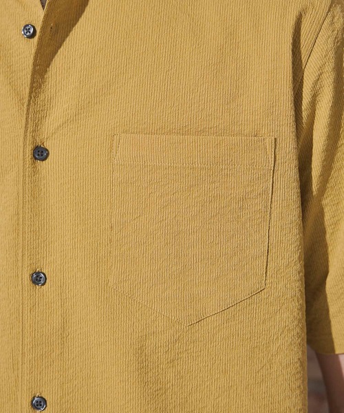 UNION STATION（ユニオンステーション）の「ワッシャーワイドカラー半袖シャツ（シャツ/ブラウス・メンズ・イエロー/ダークブルー/ネイビー/オフホワイト・M/L/LL）」の22枚目の写真