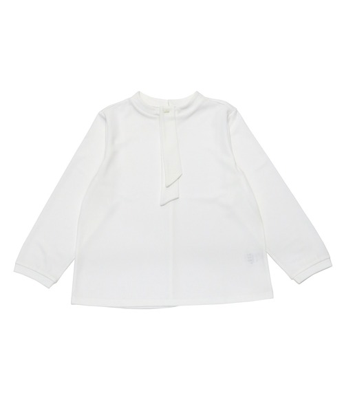 TOKYO SHIRTS(トウキョウシャツ)の「ボウタイバー付き 長袖ブラウス(シャツ/ブラウス・レディース・アイボリー/ブラック/オフホワイト・L/M)」の1枚目の写真