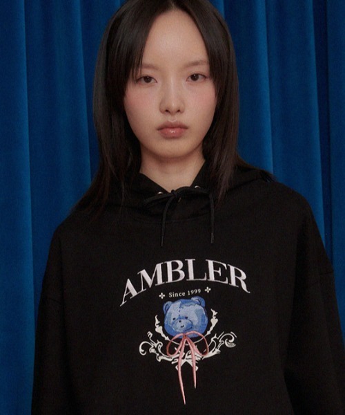 【セール】A'GEM/9 × .kom 『AMBLER/アンブラー』 Blue ribbon bearoverfit foodie /リボン ...