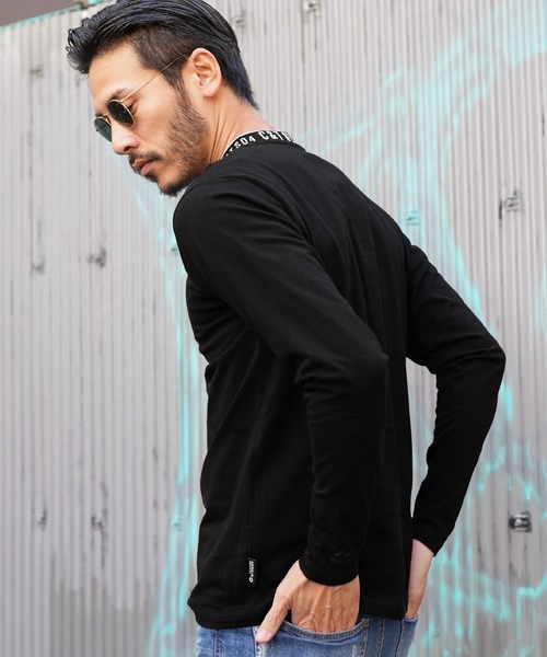 LUXE/R（ラグジュ）の「リブジャガード モックネック ロンT（Tシャツ/カットソー・メンズ・ホワイト/ブラック・MEDIUM/LARGE/X-LARGE）」の4枚目の写真