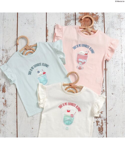 Miffy（ ミッフィー）の「miffyコラボクリームソーダモチーフTシャツ（Tシャツ/カットソー・キッズ・ミント/オフホワイト/ベビーピンク・80/90/95/100/110/120/130/140）」の7枚目の写真