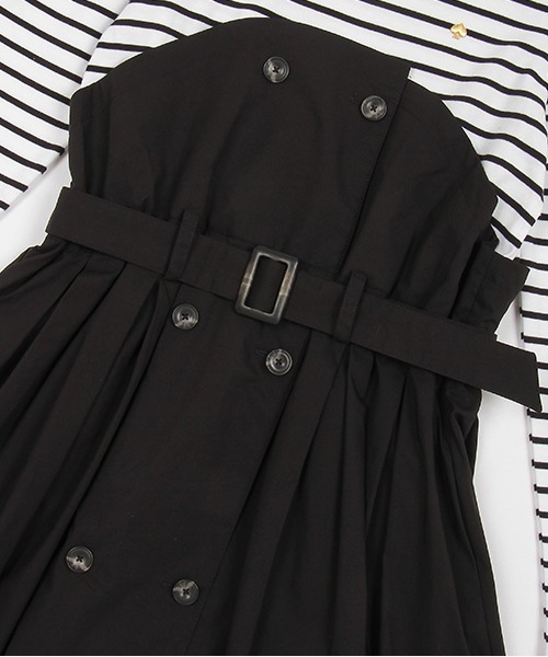 kate spade new york kids（ケイトスペードニューヨーク）の「ガールズ トレンチドッキングワンピース（ワンピース・キッズ・ブラック/ベージュ・140cm/150cm/160cm）」の10枚目の写真