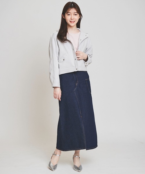 31 Sons de mode（トランテアン　ソン　ドゥ　モード）の「配色ラインフーディーブルゾン（マウンテンパーカー・レディース・ライトグレー/チャコールグレー/オフホワイト・36/38）」の16枚目の写真