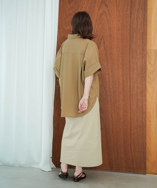 mimi toujours（ミミトゥジュール）の「ワッシャー ストライプ シアー シャツ mimi toujours×itsPeachi（シャツ/ブラウス・レディース・アイボリー・M）」の6枚目の写真