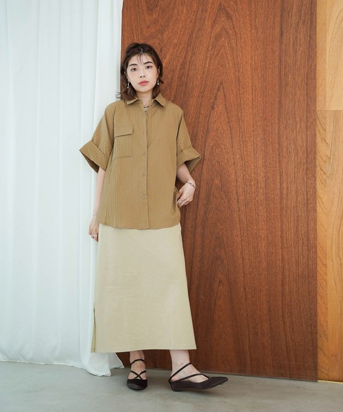 mimi toujours（ミミトゥジュール）の「ワッシャー ストライプ シアー シャツ mimi toujours×itsPeachi（シャツ/ブラウス・レディース・アイボリー・M）」の8枚目の写真