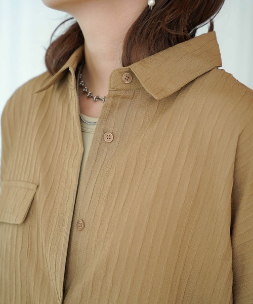 mimi toujours（ミミトゥジュール）の「ワッシャー ストライプ シアー シャツ mimi toujours×itsPeachi（シャツ/ブラウス・レディース・アイボリー・M）」の11枚目の写真