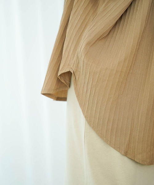 mimi toujours（ミミトゥジュール）の「ワッシャー ストライプ シアー シャツ mimi toujours×itsPeachi（シャツ/ブラウス・レディース・アイボリー・M）」の14枚目の写真