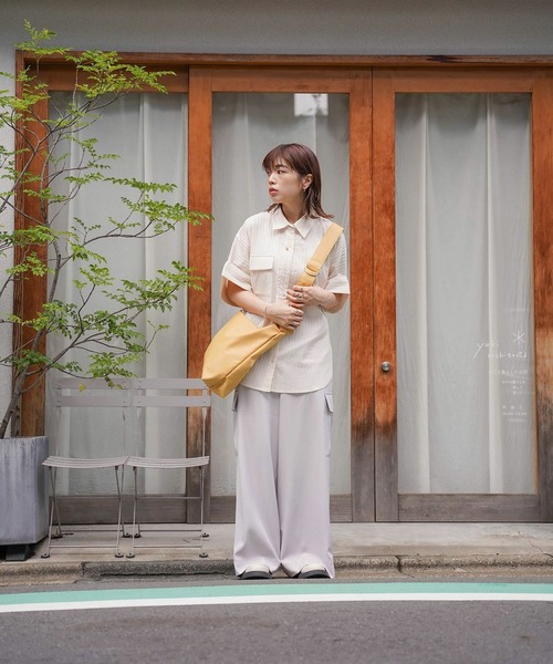 mimi toujours（ミミトゥジュール）の「ワッシャー ストライプ シアー シャツ mimi toujours×itsPeachi（シャツ/ブラウス・レディース・アイボリー・M）」の16枚目の写真