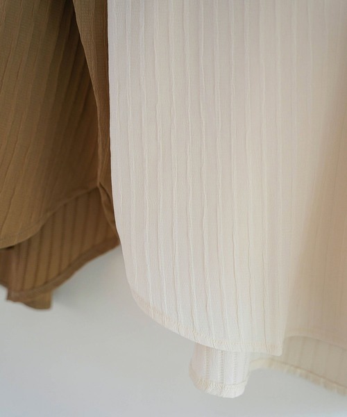 mimi toujours（ミミトゥジュール）の「ワッシャー ストライプ シアー シャツ mimi toujours×itsPeachi（シャツ/ブラウス・レディース・アイボリー・M）」の20枚目の写真